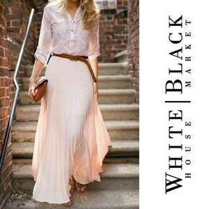 Blush Pink Pleated Maxi Skirt